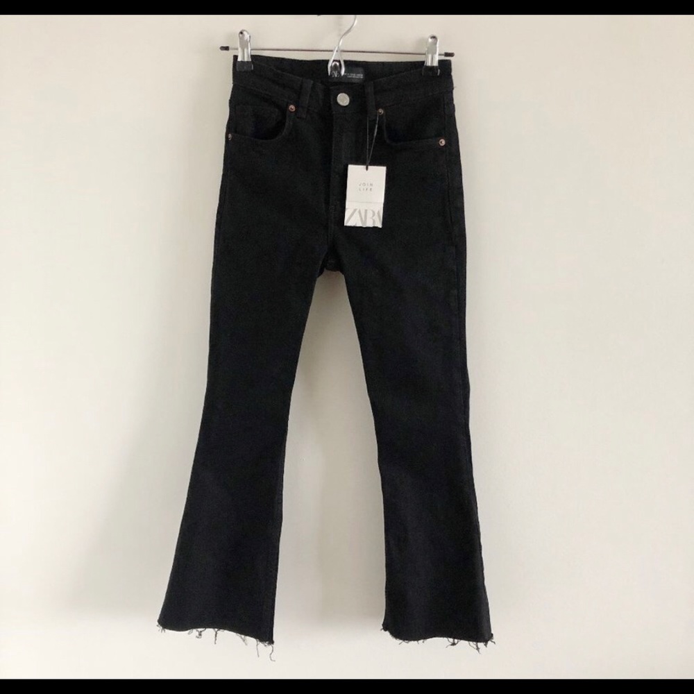 Zara Black Jeans with Raw Hem